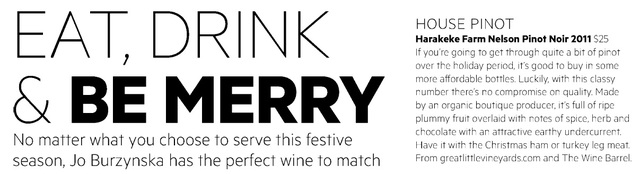 Harakeke Pinot Noir on Jo Burzynska's Christmas List
